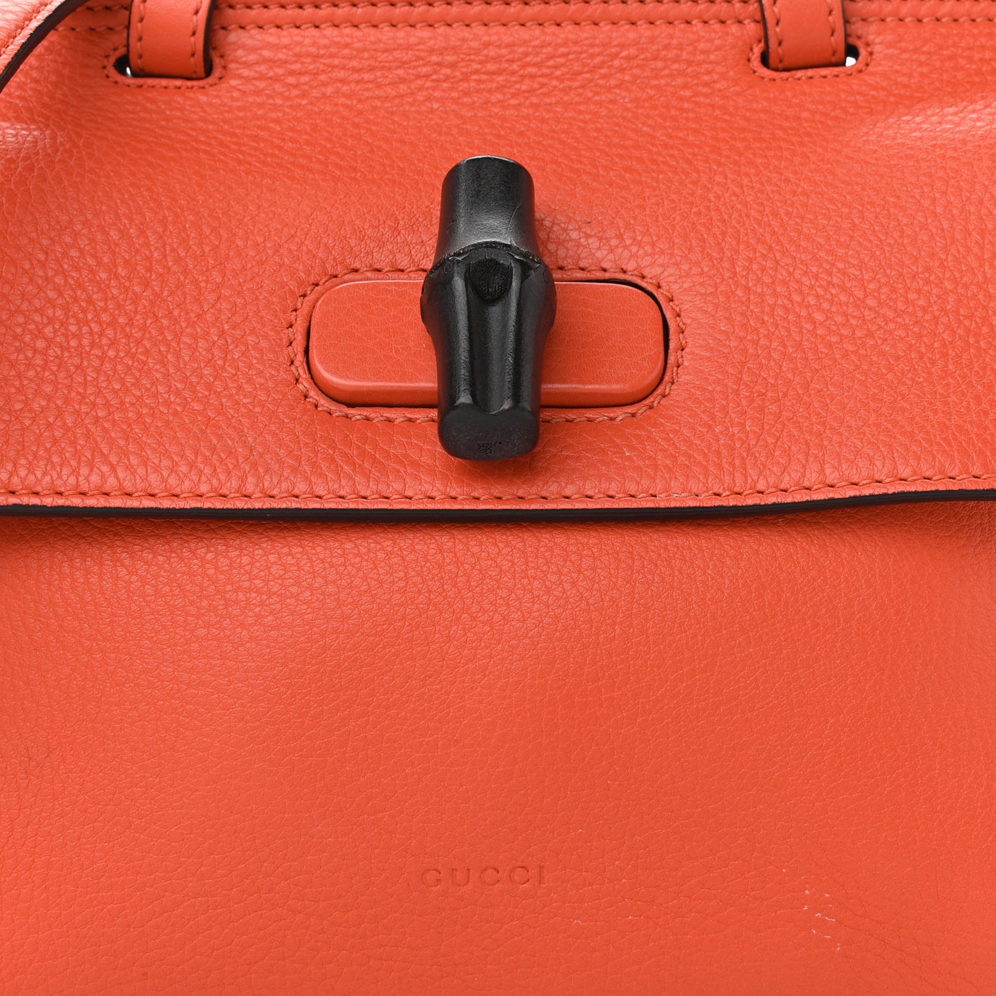 Cellarius Calfskin Small Bamboo Daily Top Handle Bag New Dark Orange