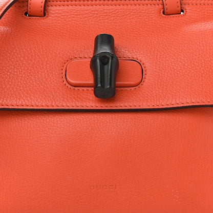 Gucci Cellarius Calfskin Small Bamboo Daily Top Handle Bag New Dark Orange 7 of 10