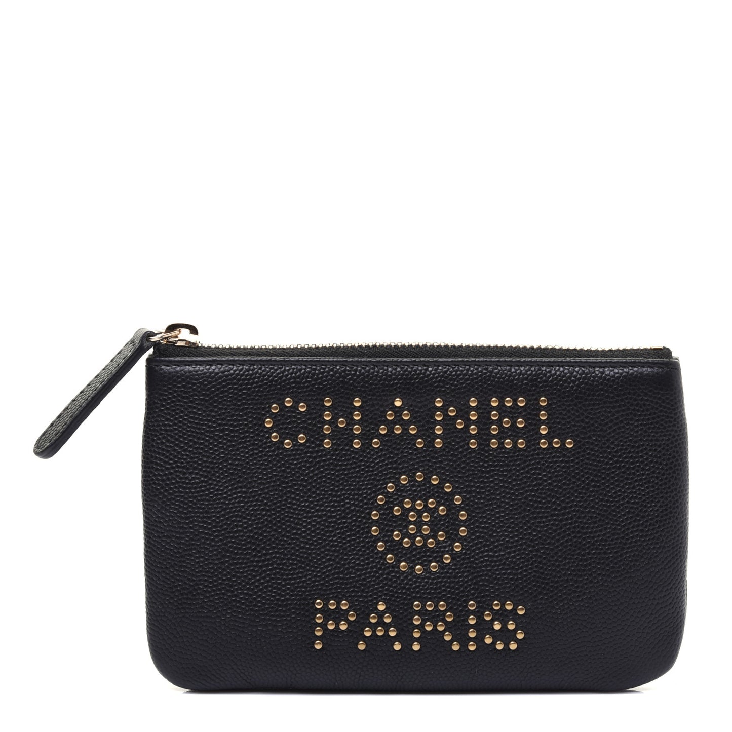 Caviar Studded Deauville Cosmetic Pouch Black