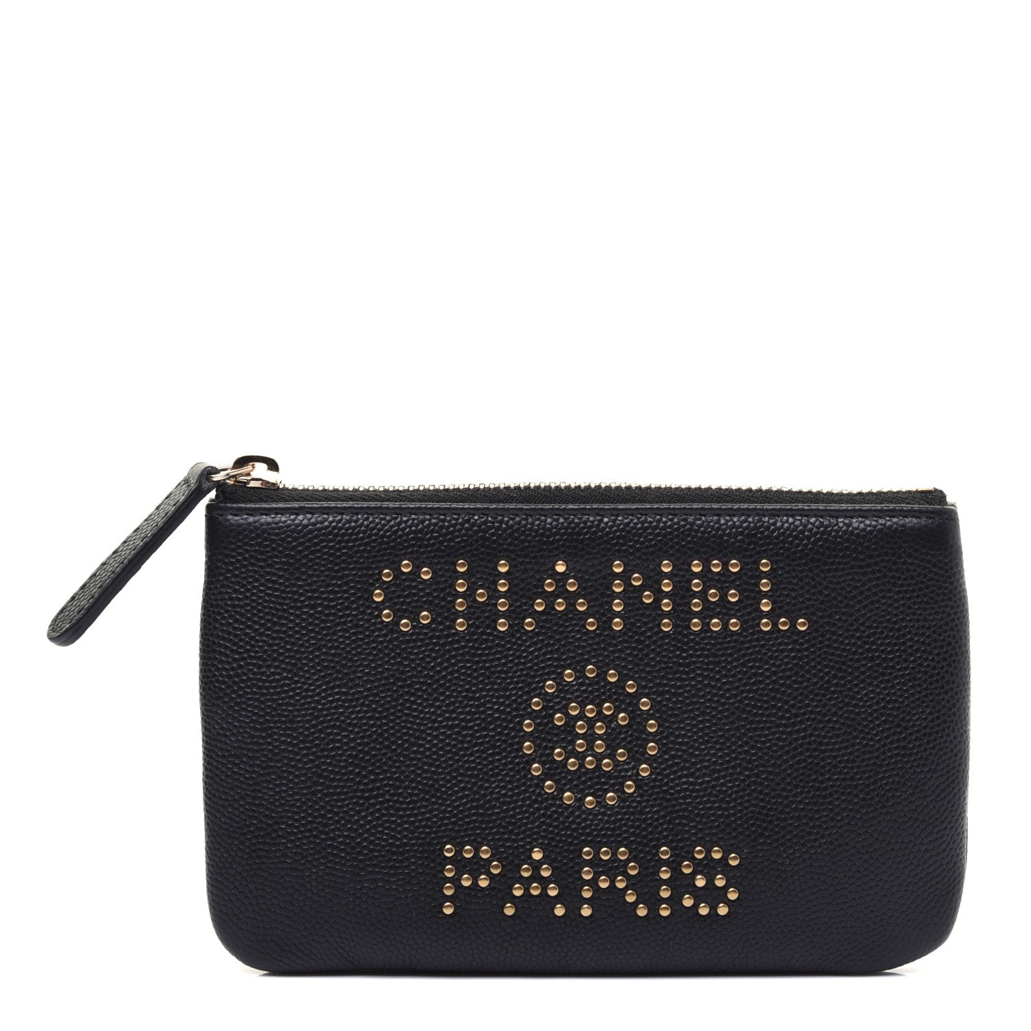 Chanel Caviar Studded Deauville Cosmetic Pouch Black 1 of 12