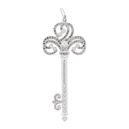 Tiffany Platinum Diamond Enchant Heart Key Pendant 3 of 3