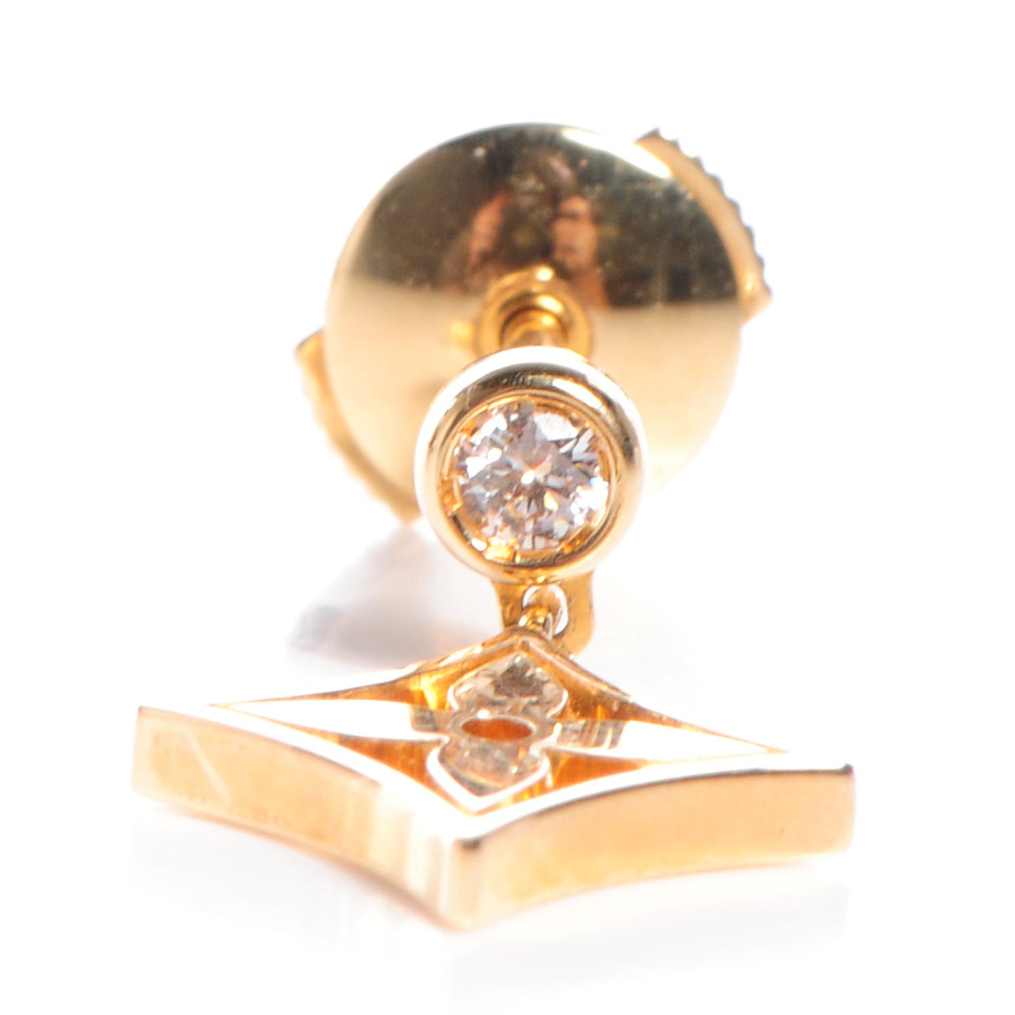 18K Rose Gold Diamond Idylle Blossom Monogram Single Stud Earring