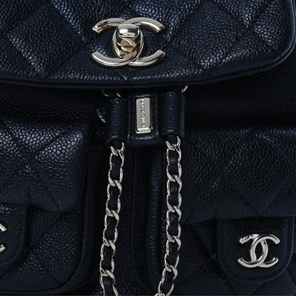 Chanel Shiny Caviar Quilted Small Duma Pockets Drawstring Backpack Black 6 of 11
