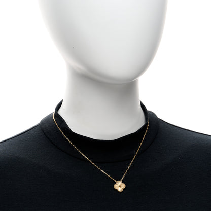 Van Cleef & Arpels 18K Yellow Gold Guilloche Vintage Alhambra Pendant Necklace 2 of 5