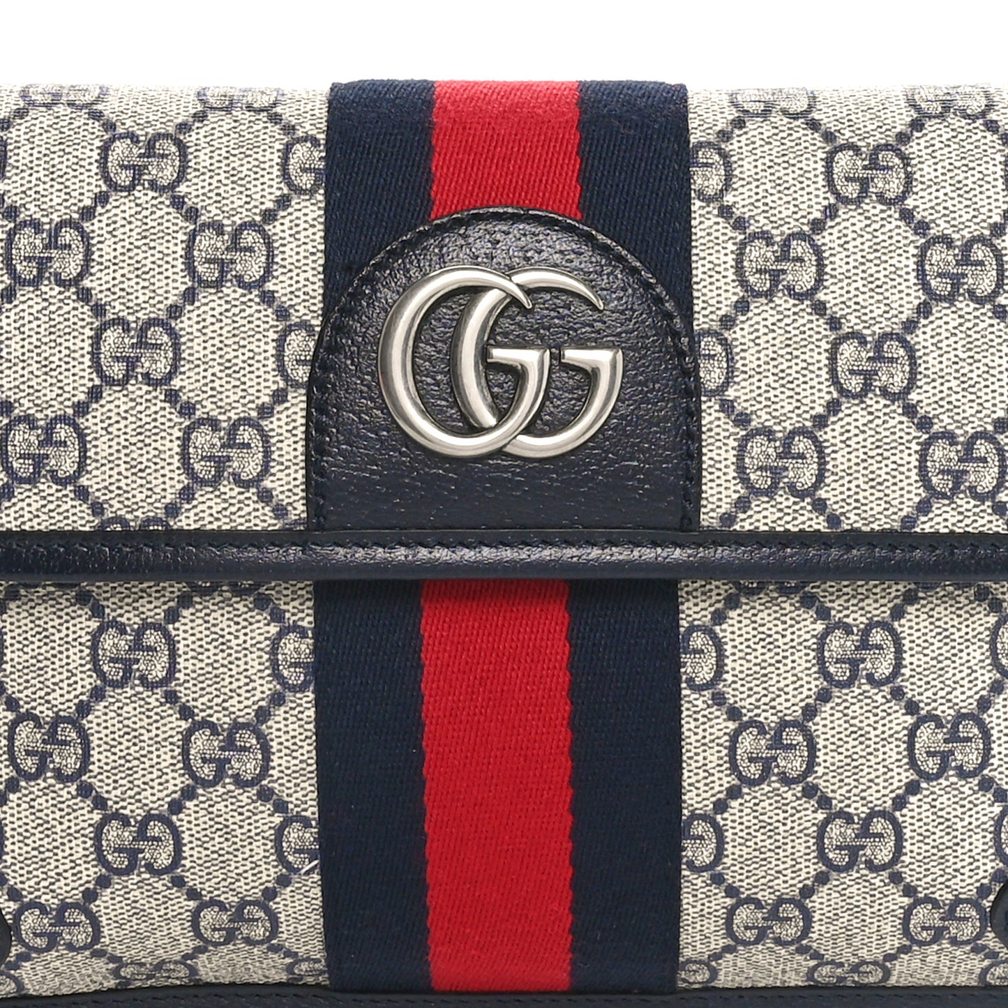 GG Supreme Monogram Web Small Ophidia Belt Bag 90 36 Beige Navy