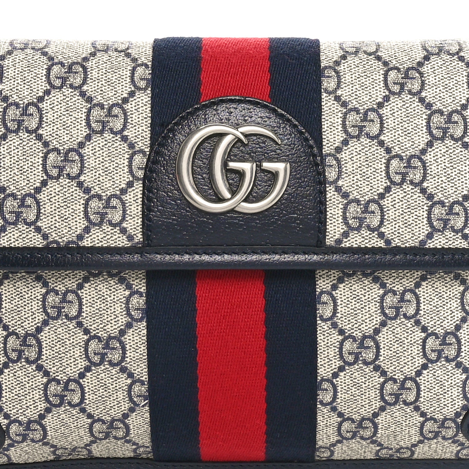 Gucci GG Supreme Monogram Web Small Ophidia Belt Bag 90 36 Beige Navy 9 of 11