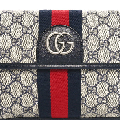 Gucci GG Supreme Monogram Web Small Ophidia Belt Bag 90 36 Beige Navy 9 of 11