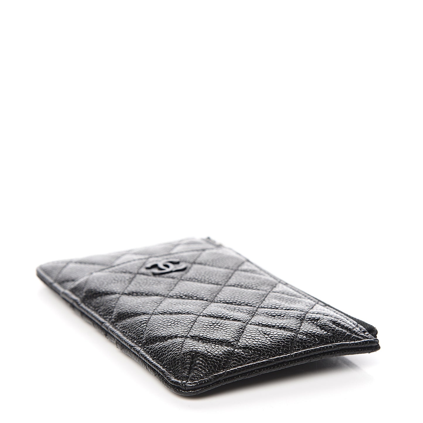 Caviar Quilted Classic Flat Wallet Pouch So Black