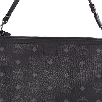 MCM Visetos Liz Shopper Tote Pouch Black 6 of 6