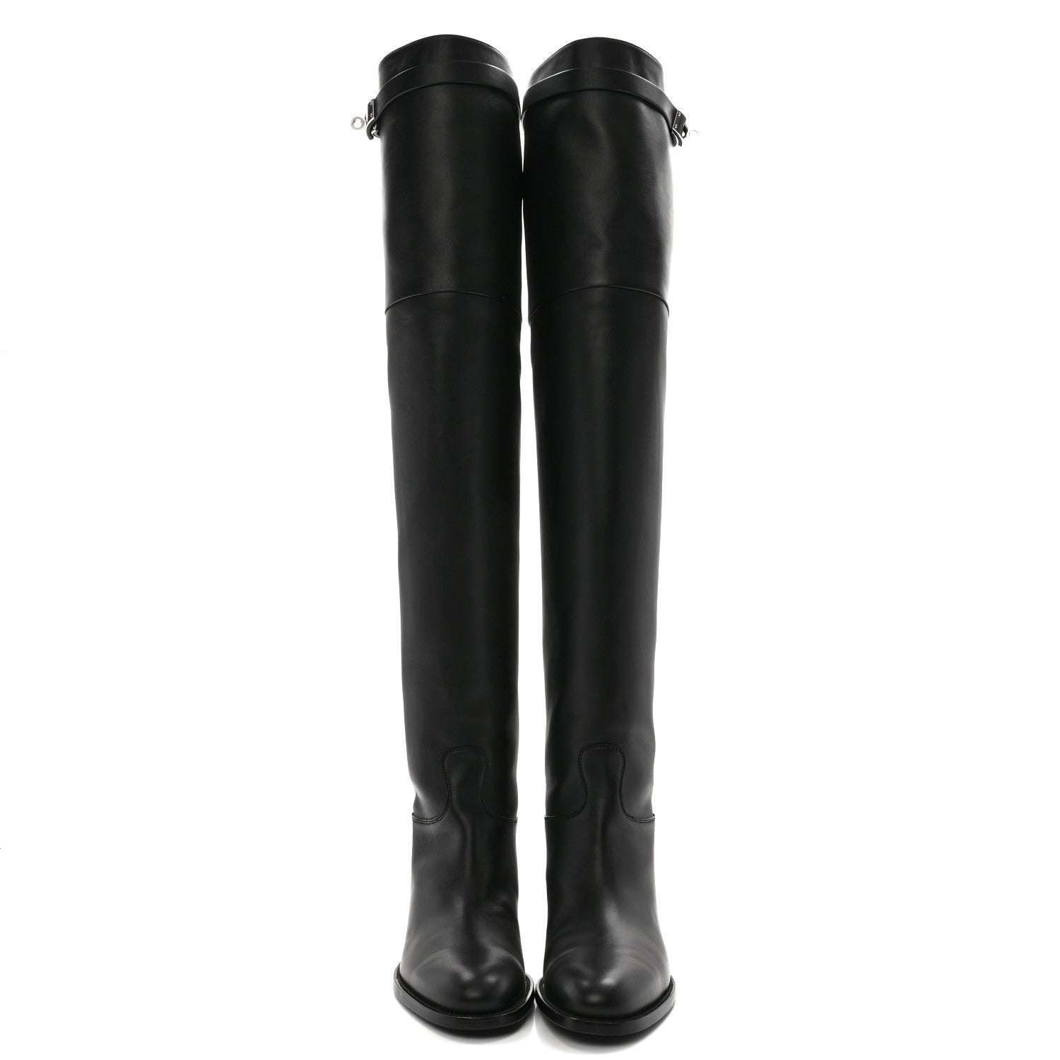 Hermes Calfskin High Boots 37 Black 2 of 8