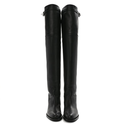 Hermes Calfskin High Boots 37 Black 2 of 8