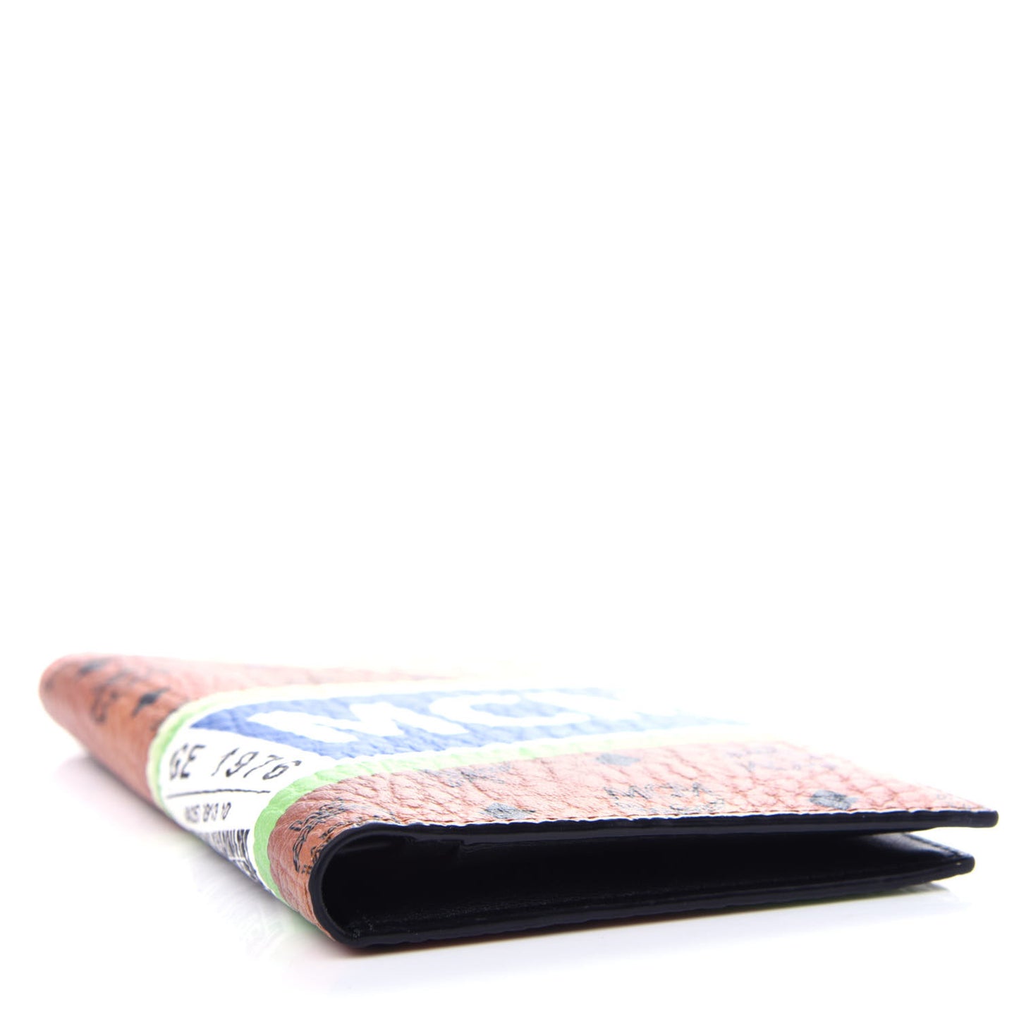Visetos Flight Print Traveler Passport Holder Cognac