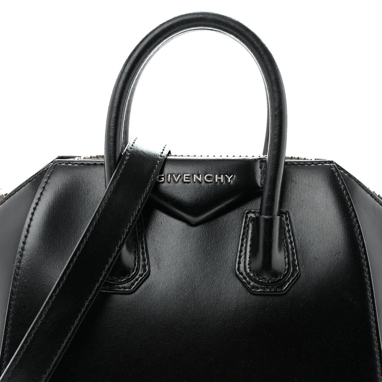 Shiny Lord Calfskin Mini Antigona Black