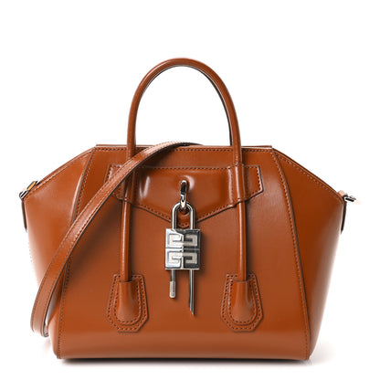 Givenchy Box Calfskin Mini Lock Antigona Shoulder Bag Beige Chestnut 1 of 10
