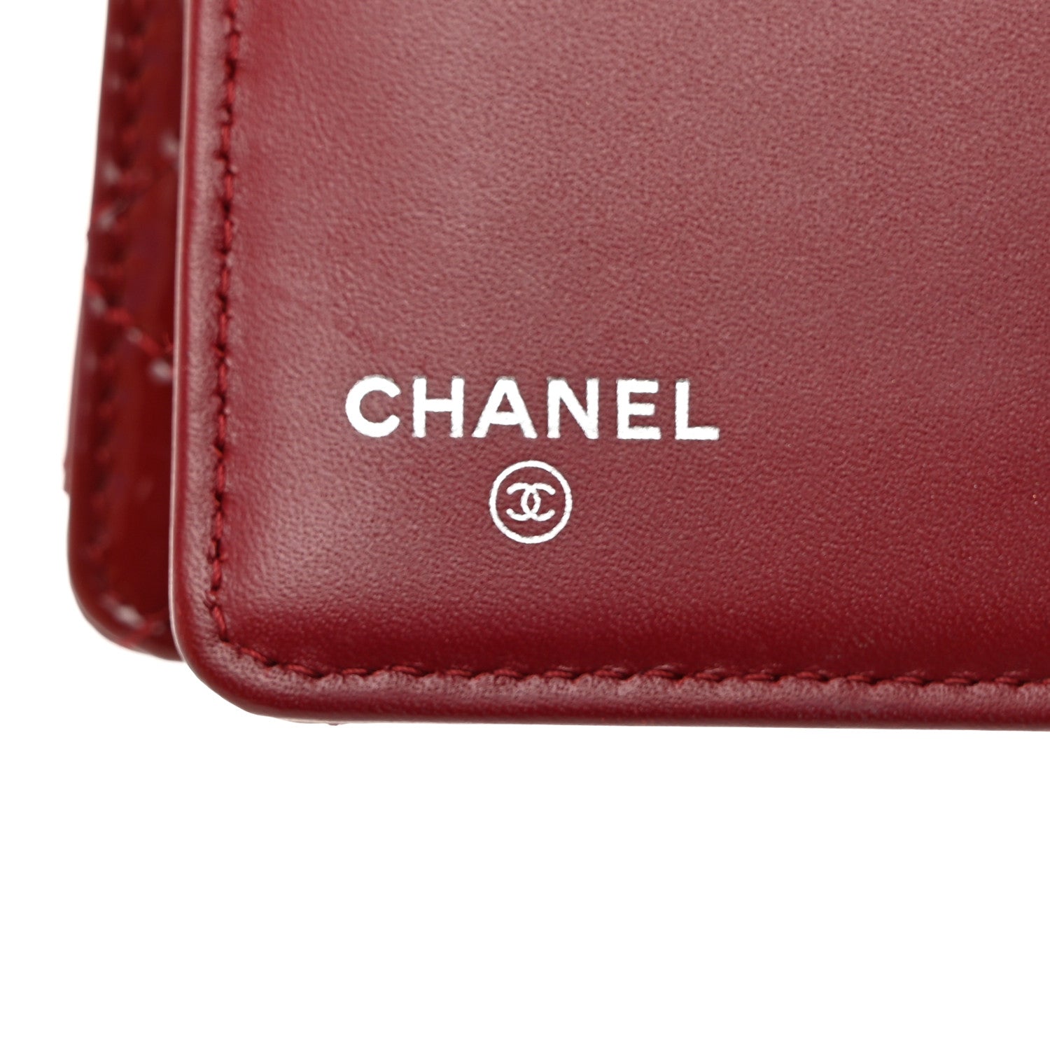Chanel Patent Quilted Zip Around Wallet Dark Red 6 of 12