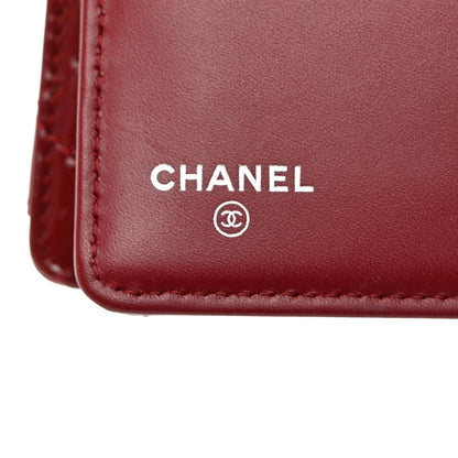 Chanel Patent Quilted Zip Around Wallet Dark Red 6 of 12