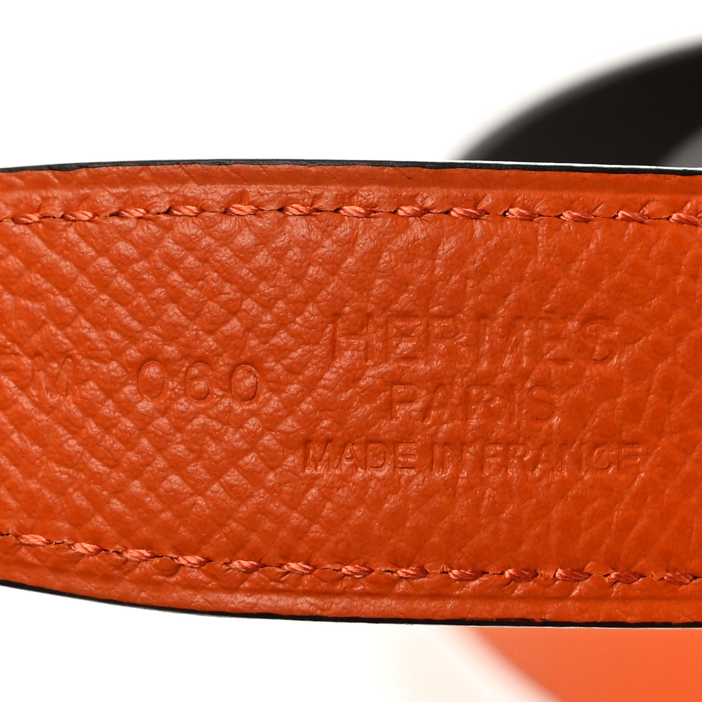 Swift Epsom 24mm Mini H Belt 90 85/34 Black Orange