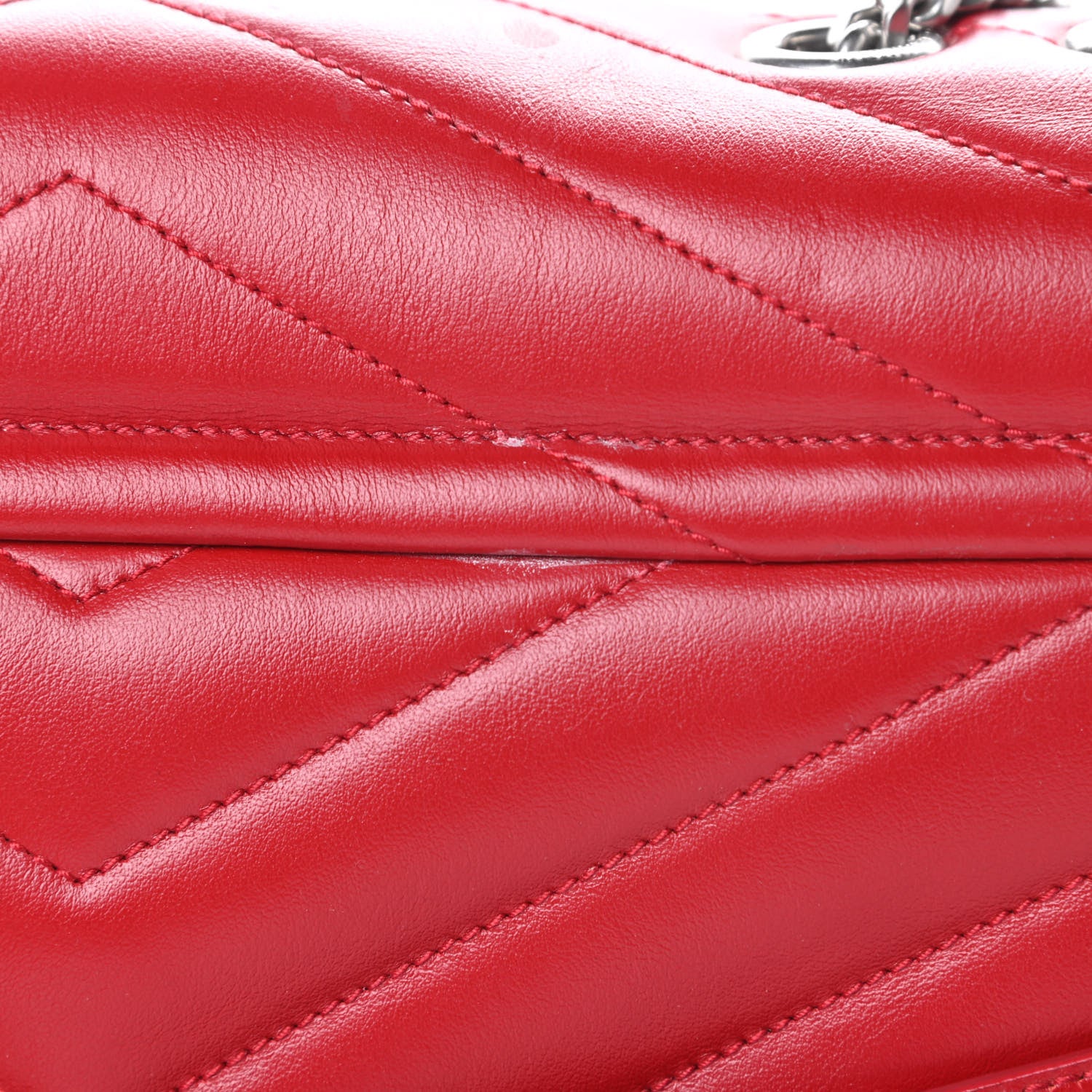 Saint Laurent Calfskin Y Quilted Monogram Medium Loulou Chain Satchel Red 15 of 15