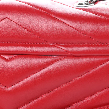 Saint Laurent Calfskin Y Quilted Monogram Medium Loulou Chain Satchel Red 15 of 15
