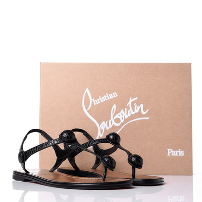 Christian Louboutin Calfskin Jurassic Planet Ball Sandal Flats 36 Black 9 of 9