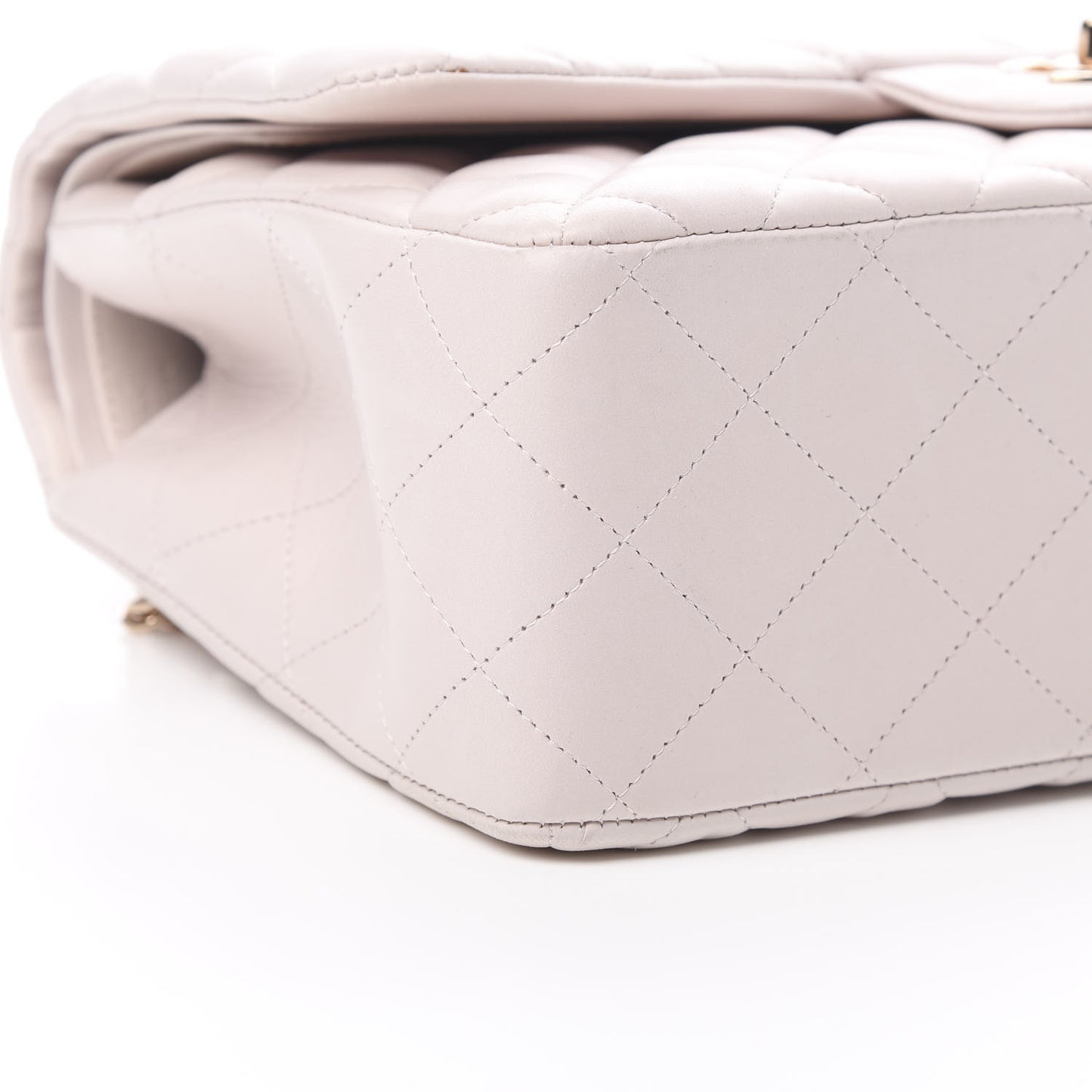 Lambskin Quilted Jumbo Double Flap Light Pink
