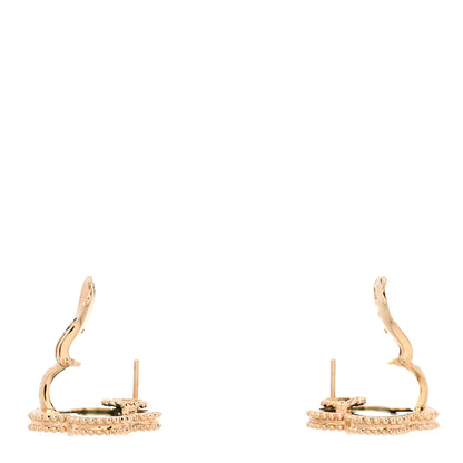 Van Cleef & Arpels 18K Yellow Gold Malachite Magic Alhambra Earrings 3 of 5