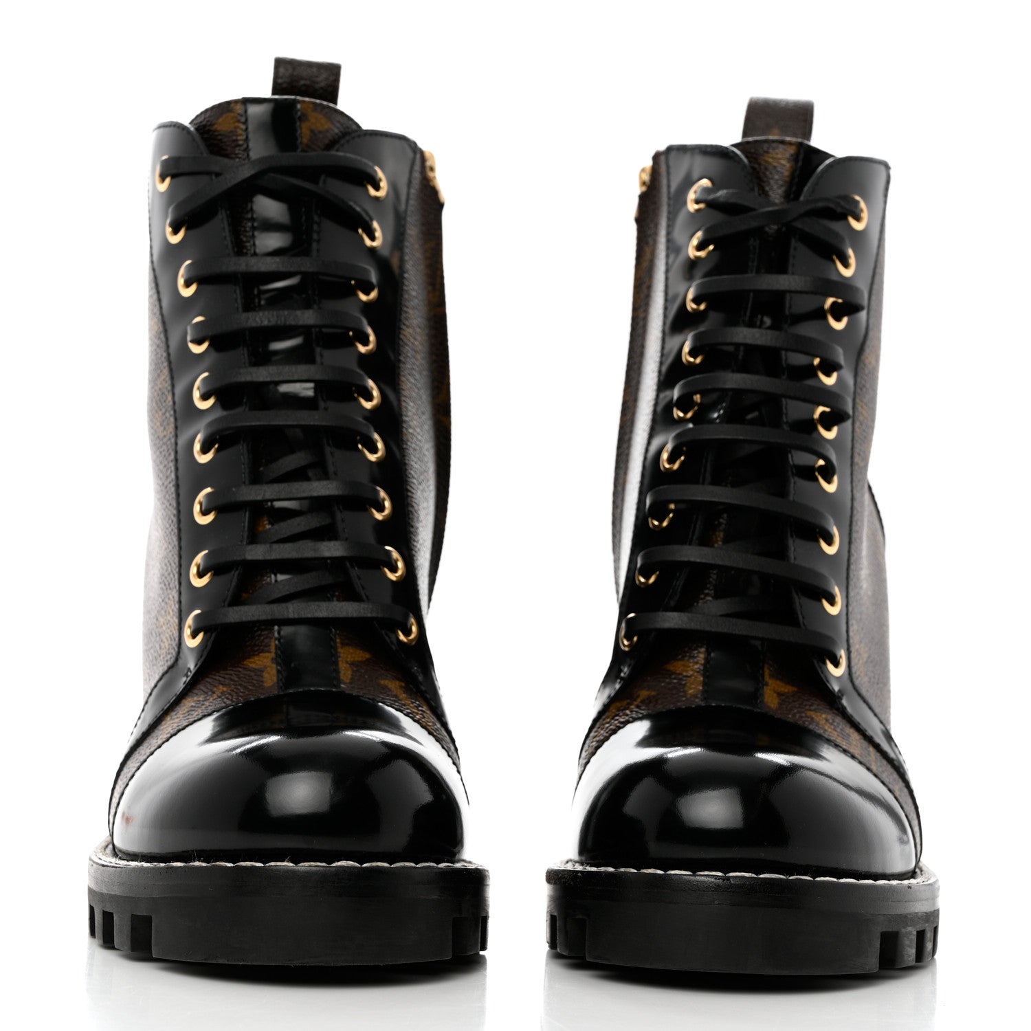 Louis Vuitton Patent Calfskin Monogram Star Trail Ankle Boots 39 Black 2 of 12