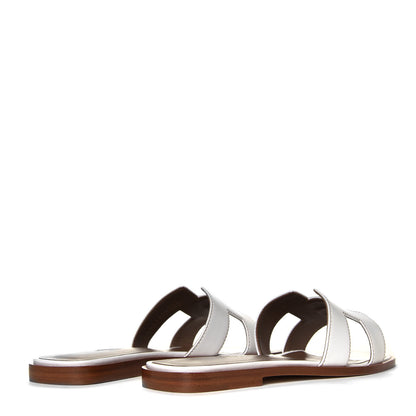 Hermes Box Calfskin Oran Sandals 36.5 White 4 of 6