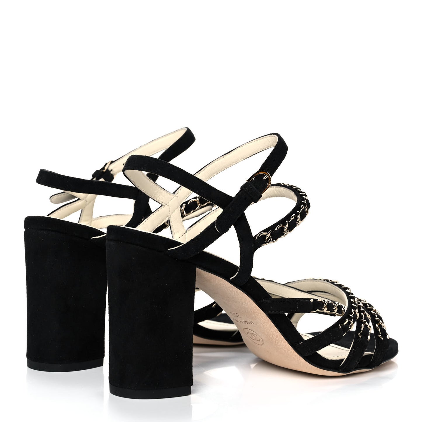Suede Chain Sandals 38.5 Black