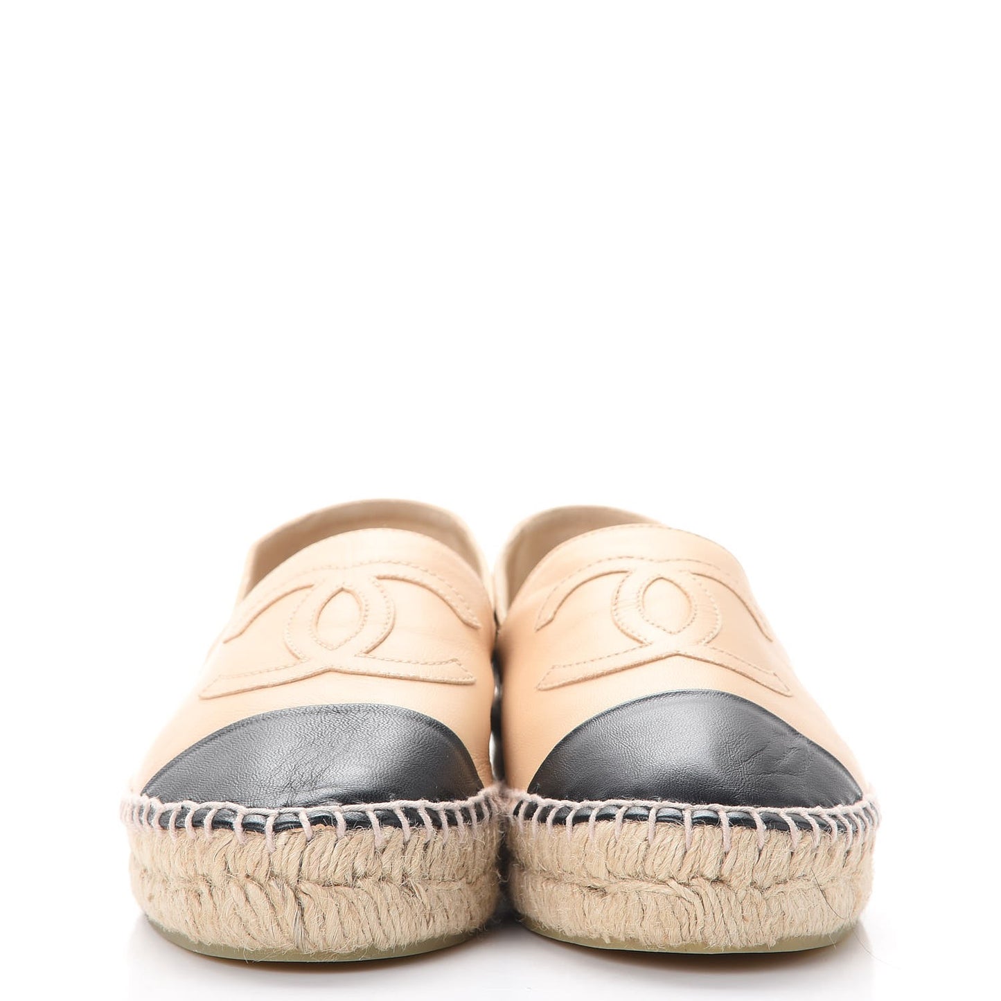 Lambskin CC Espadrilles 36 Beige Black