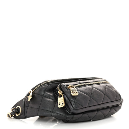 Chanel Iridescent Calfskin Quilted All About Waist Belt Bag Black 4 of 10