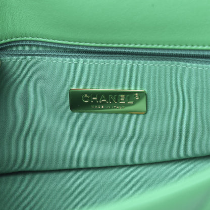Chanel Goatskin Quilted Maxi 19 Flap Green 6 of 11