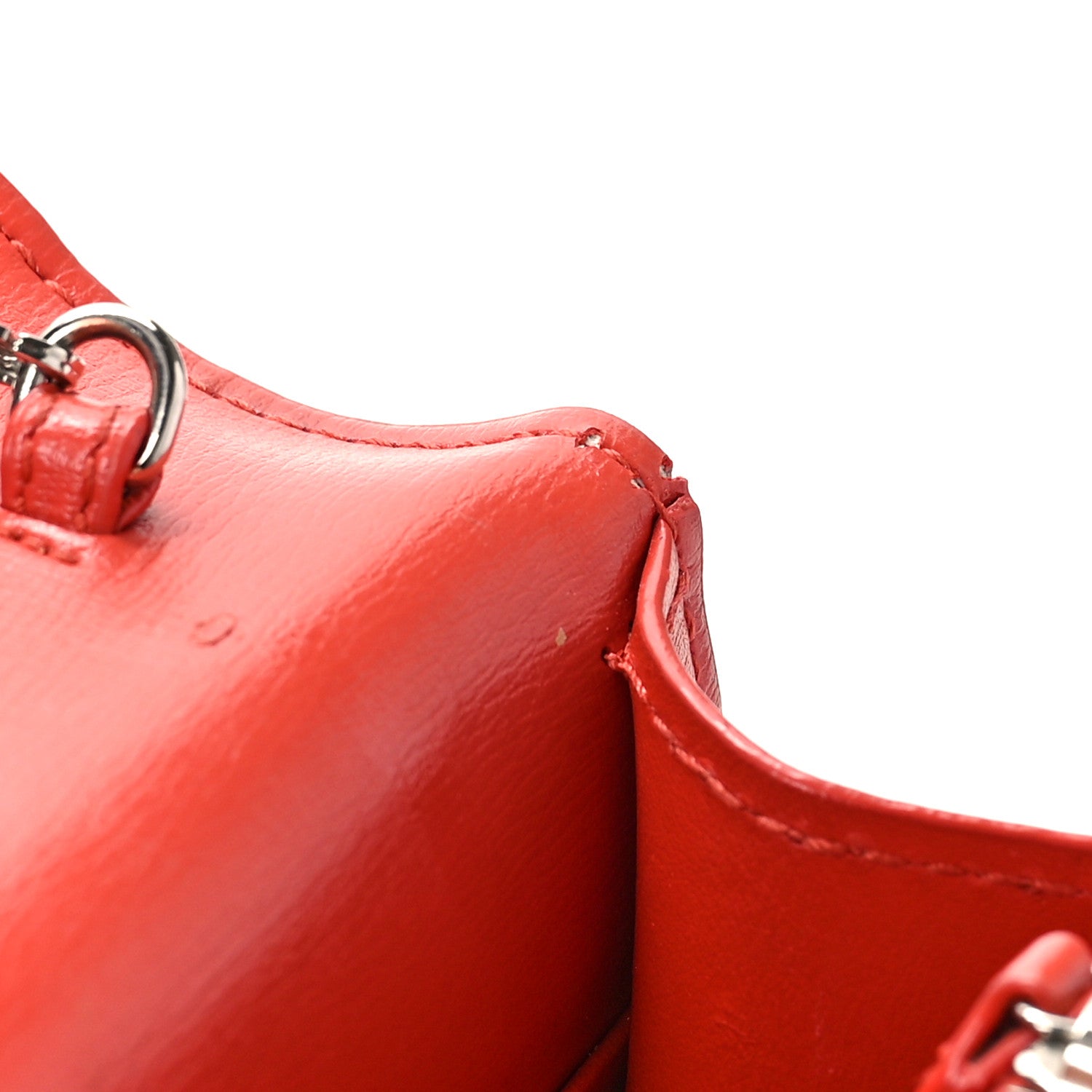 Saint Laurent Calfskin Monogram Sunset Chain Wallet Rosso 11 of 12