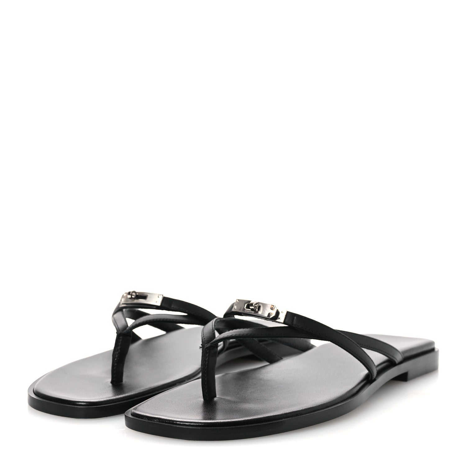 Hermes Calfskin Miss Sandals 39 Black 4 of 11