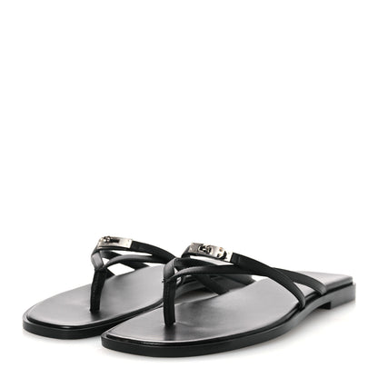 Hermes Calfskin Miss Sandals 39 Black 4 of 11