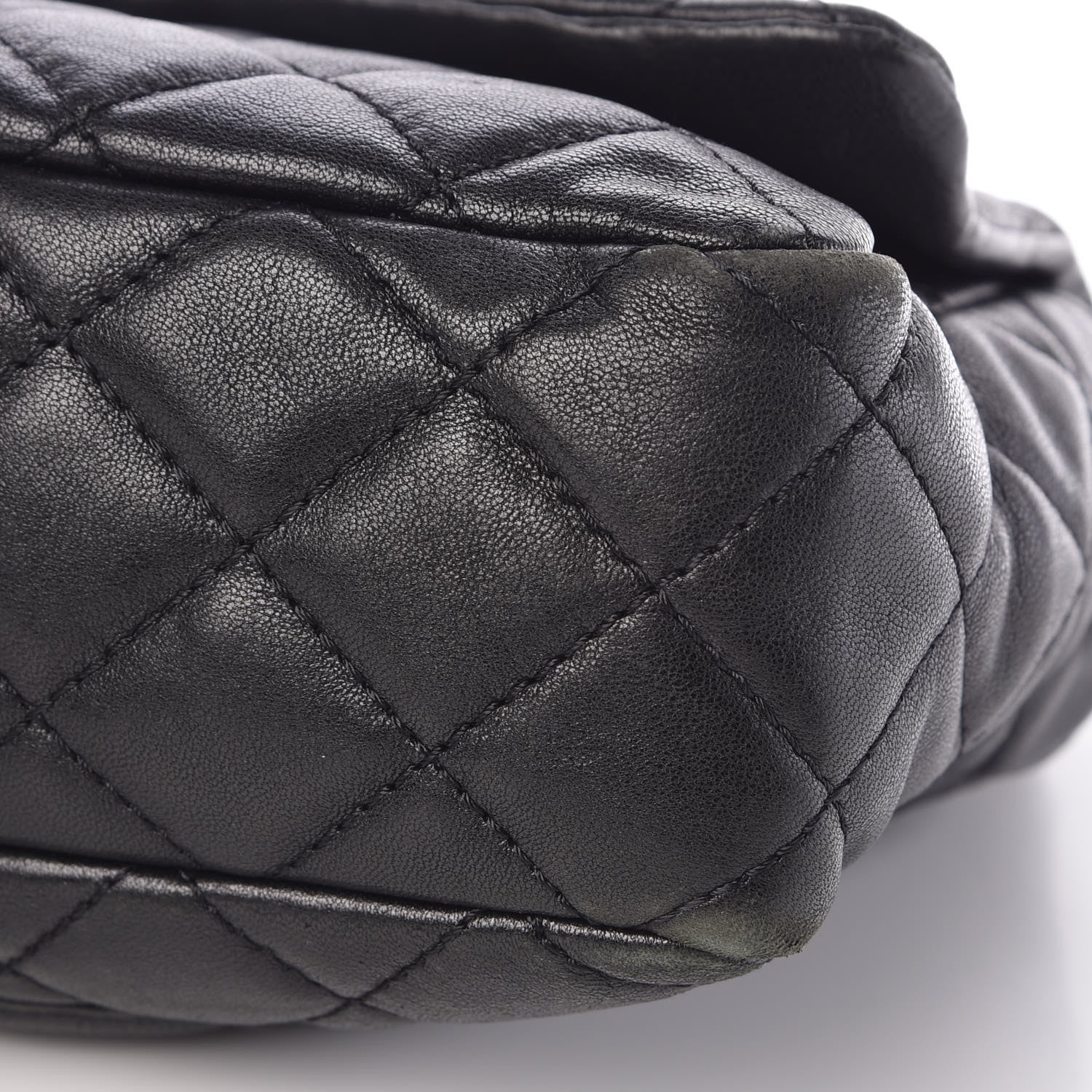 Chanel Washed Lambskin Quilted Jumbo Single Flap Bijoux Chain Black 9 of 9