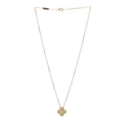 Van Cleef & Arpels 18K Yellow Gold Diamond Yellow Mother of Pearl Vintage Alhambra Pendant Necklace 2 of 5