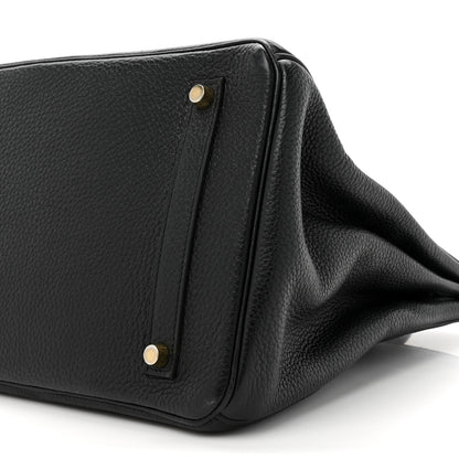 Hermes Taurillon Clemence Birkin 35 Black 9 of 16