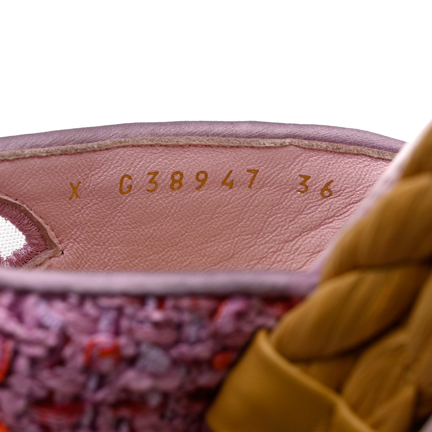 Chanel Tweed CC Thong Sandals Light 36 Purple Pink Red 6 of 9