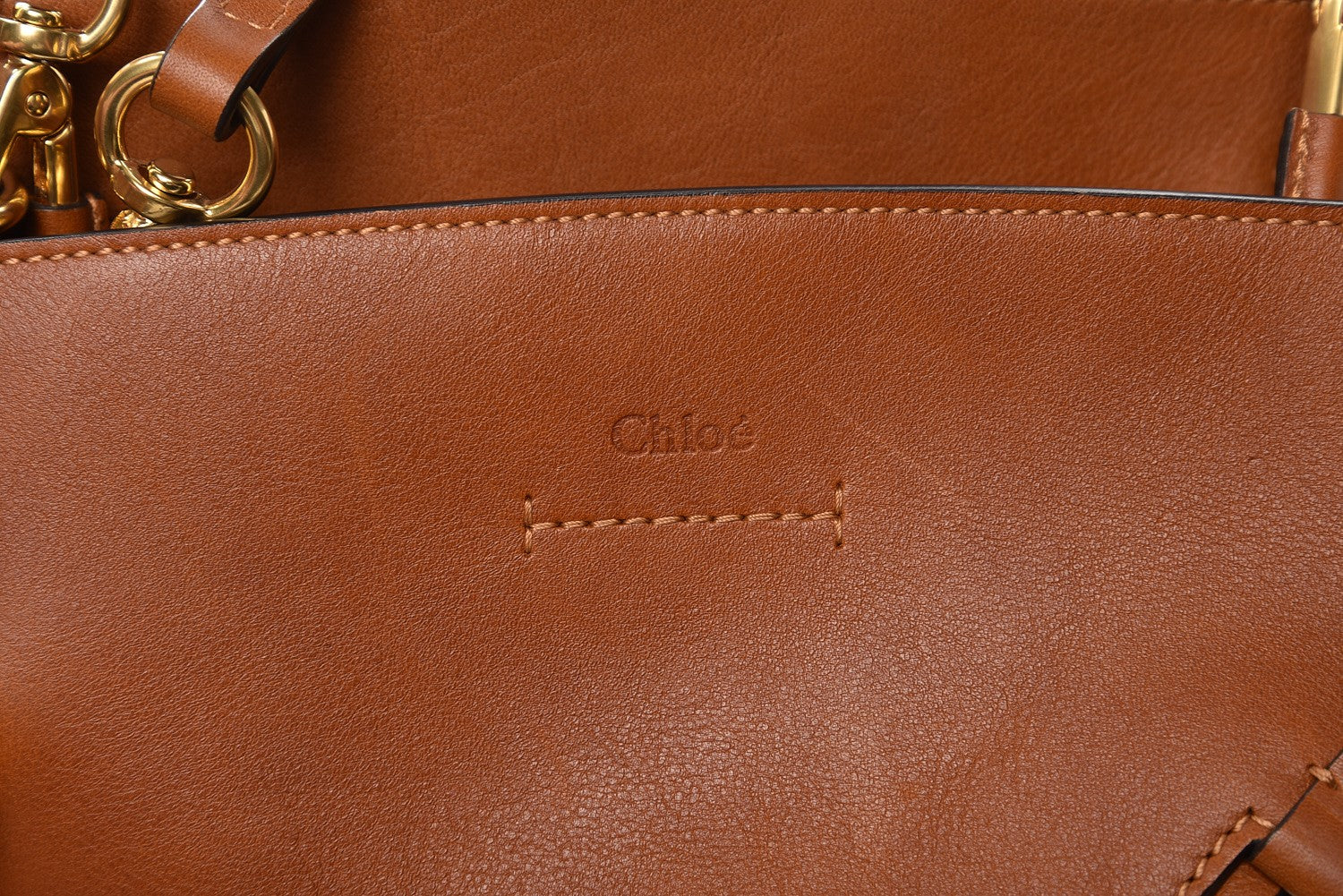 Chloe Smooth Calfskin Suede Medium Myer Double Carry Bag Caramel 9 of 11