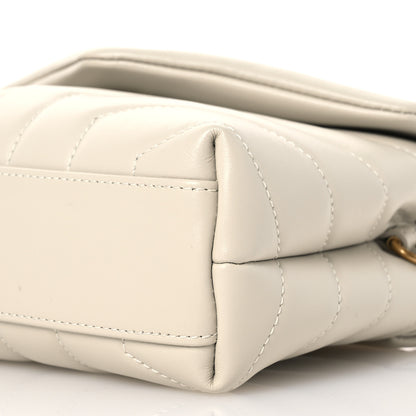 Saint Laurent Calfskin Y Quilted Monogram Toy Loulou Crossbody Bag Blanc Vintage 11 of 13