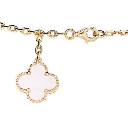 Van Cleef & Arpels 18K Yellow Gold Mother of Pearl Onyx 6 Motifs Magic Alhambra Necklace 8 of 9