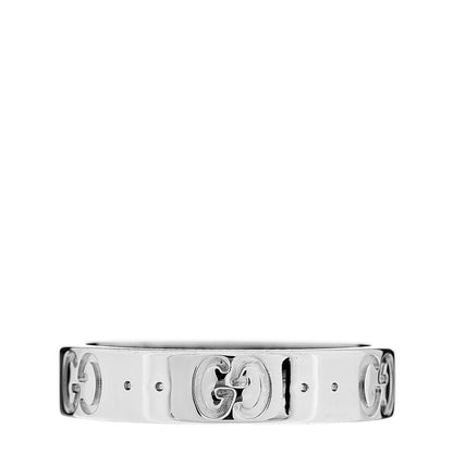 Gucci 18K White Gold 4mm Icon Thin Band Ring 50 5.5 3 of 5