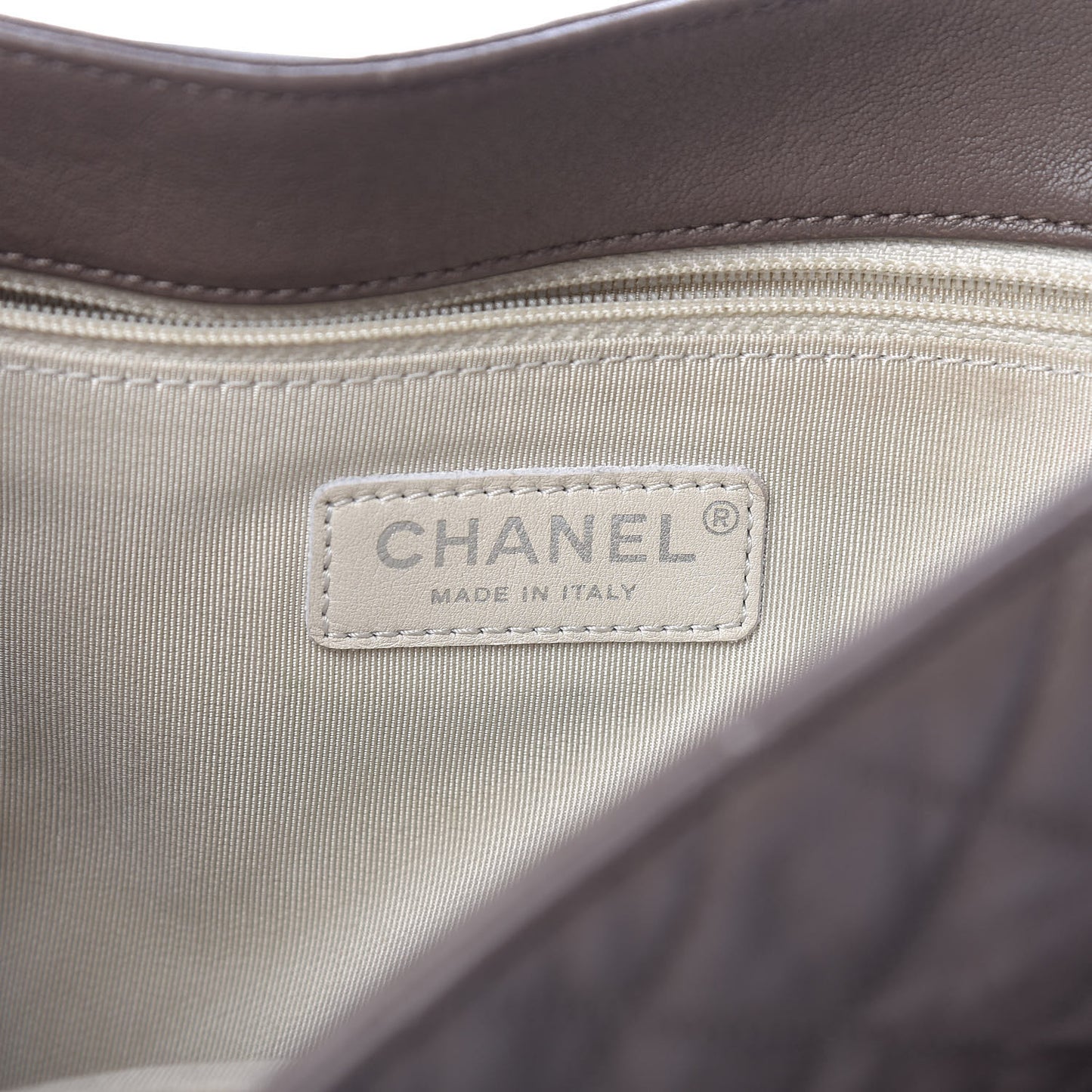 Washed Lambskin Quilted Chain Around Maxi Flap Taupe