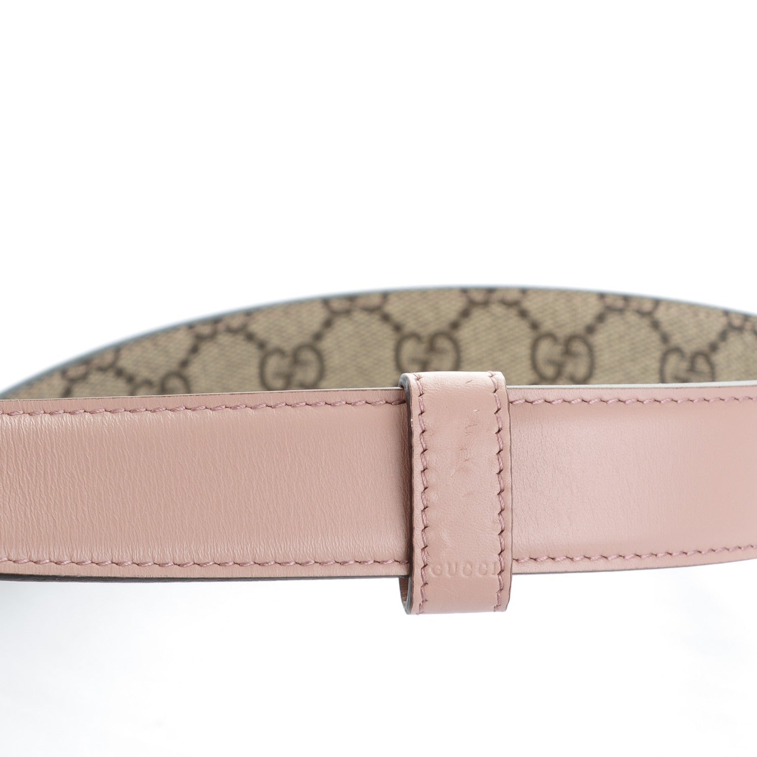 Gucci Selleria Calfskin GG Supreme Monogram Reversible 30mm Belt 95 38 Dark Cipria Beige Ebony 5 of 6