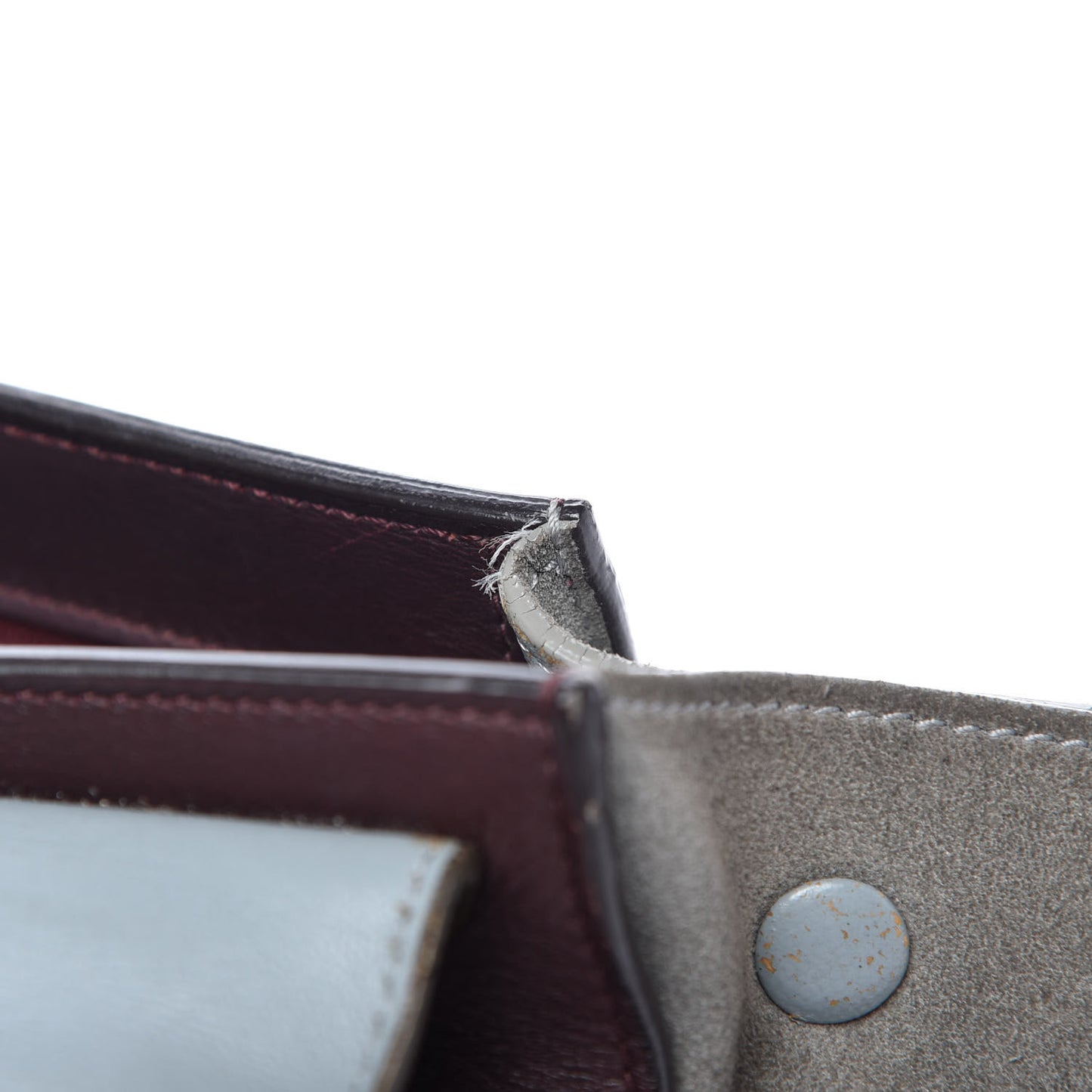 Smooth Calfskin Suede Medium Tri-Color Trapeze Dark Grey