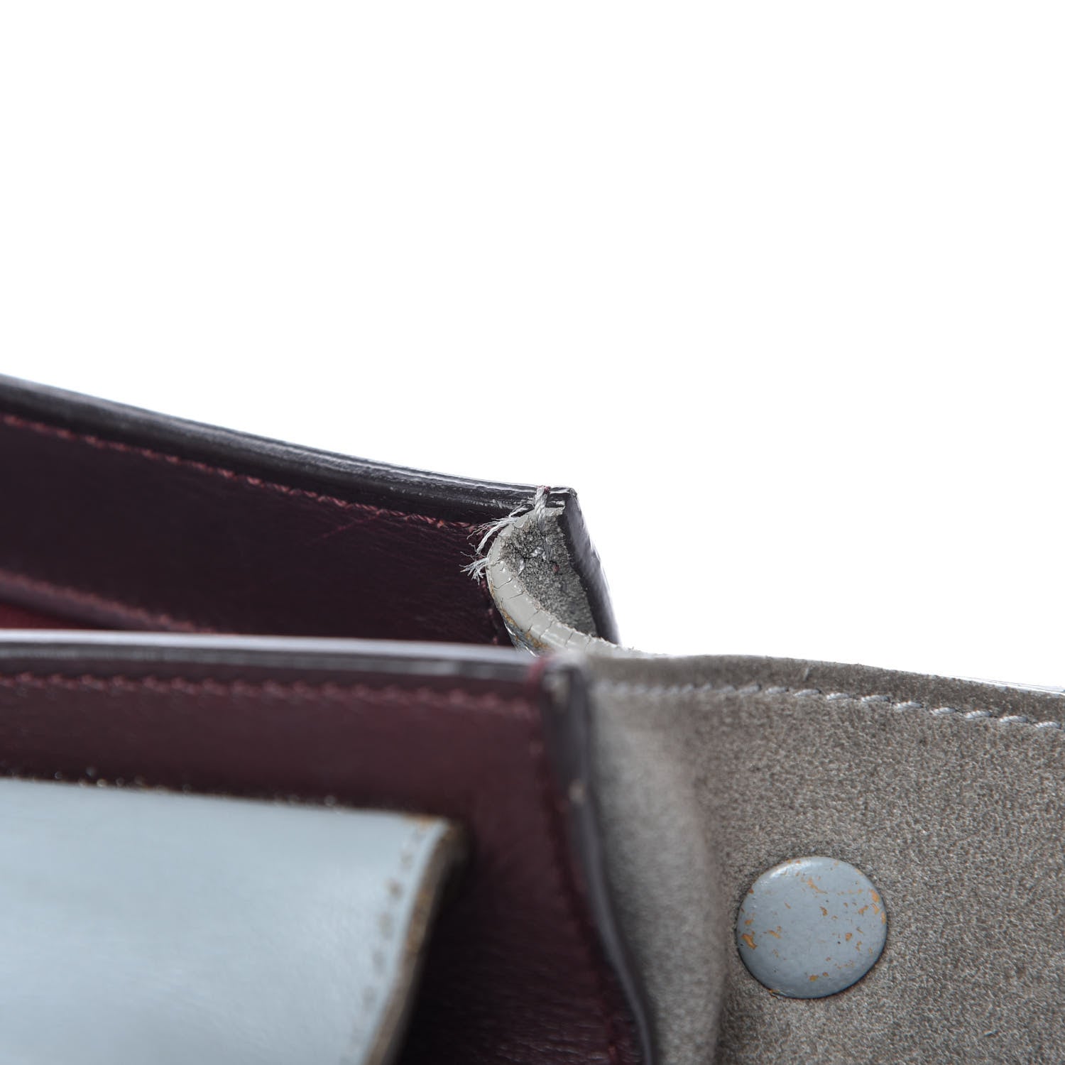 Celine Smooth Calfskin Suede Medium Tri-Color Trapeze Dark Grey 10 of 14