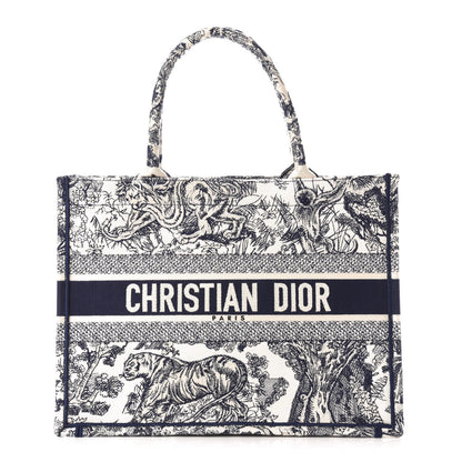 Christian Dior Canvas Embroidered Medium Dioriviera Toile De Jouy Book Tote Blue 1 of 11