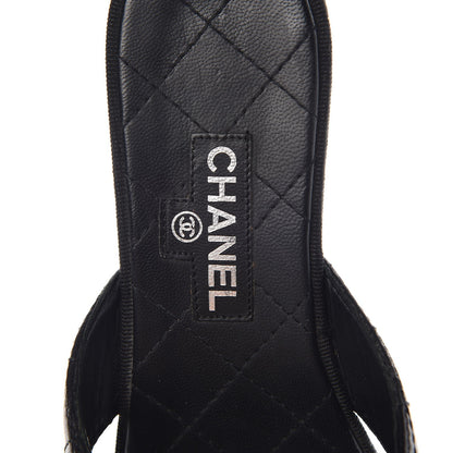 Chanel Lambskin Quilted CC Turnlock Sandals 37 Black 7 of 10