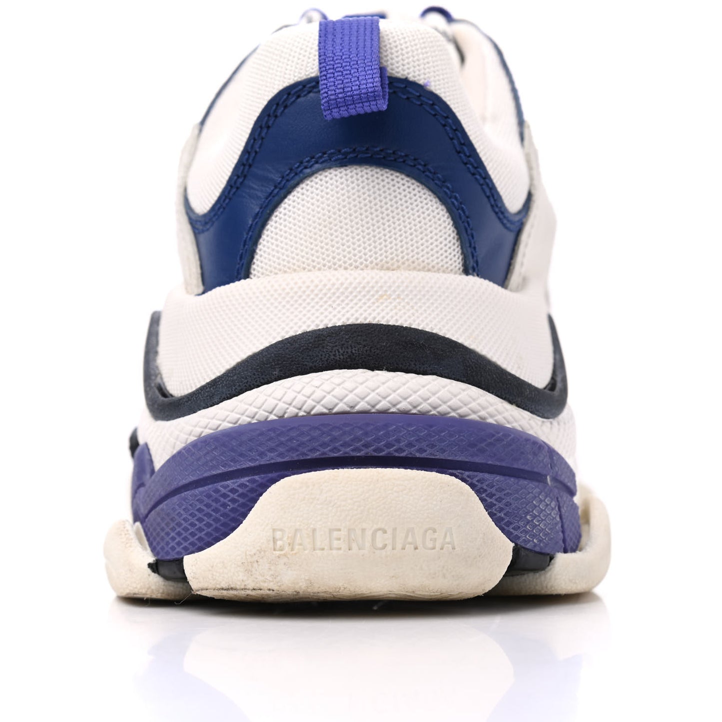 Mesh Nubuck Womens Triple S Sneakers 38 White Bleu Violet